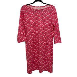 Capelton Road Dress Pink White Fan Pattern Cotton Lightweight Size M NEW